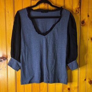 Maven West Charcoal and Black Blouse